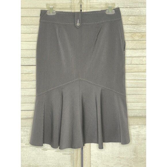 MONTON Grey Pinstripe Skirt Size 4 - Picture 3 of 9